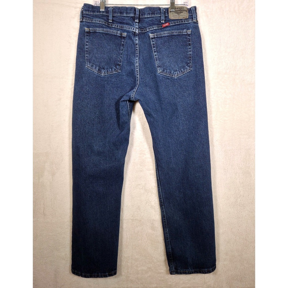 Wrangler Straight Leg Jeans Mens 36x30 Dark Blue Comfort Stretch Denim - Picture 2 of 8
